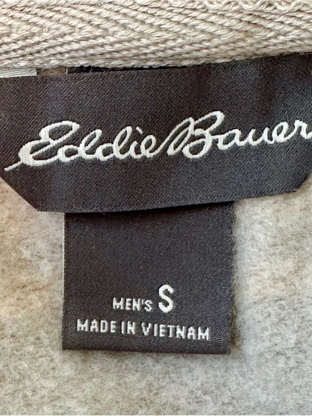 Eddie Bauer Beige Striped  Pullover Sweatshirt Adult Small